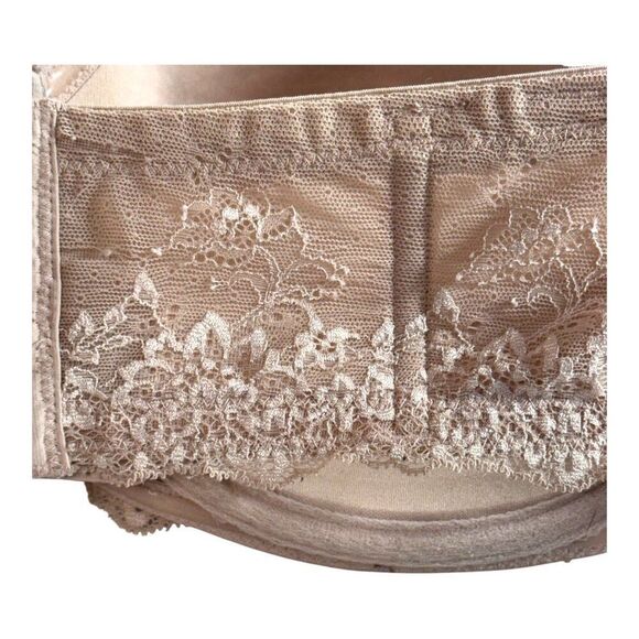 Lace Underwire Bra 46C Beige Torrid Strapless Convertible Push-Up Tan Nude - Picture 4 of 5